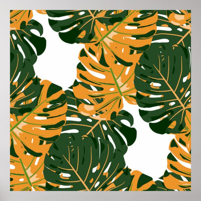 Nahtloses Muster mit hawaiianischem Regenwald. Ret Poster (Vorne)