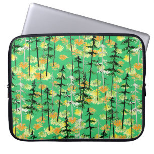 Nahtloses Muster mit Herbstwald Laptopschutzhülle