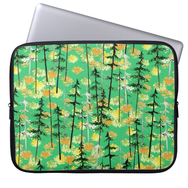 Nahtloses Muster mit Herbstwald Laptopschutzhülle (Vorderseite)