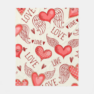 Nahtloses Muster mit Herzen. Happy Valentine's Da Fleecedecke