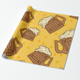 Nahtloses Muster mit Holzfaser-Bier, p Geschenkpapier