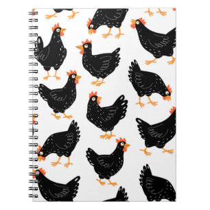 Nahtloses Muster mit Huhn Notizblock