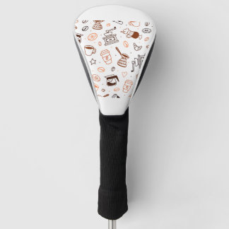 Nahtloses Muster mit Kaffeedokumenten Golf Headcover