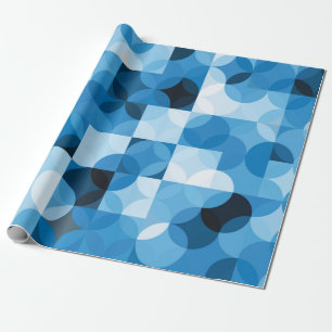 Nahtloses Muster mit Kreisen. Abstrakter blauer Rü Geschenkpapier