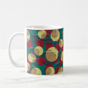 Nahtloses Muster mit Kreisen und Linien. Kaffeetasse