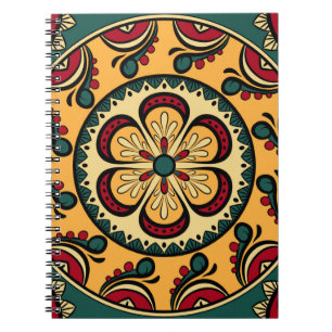 Nahtloses Muster mit kreisförmigen Ornamenten in g Notizblock