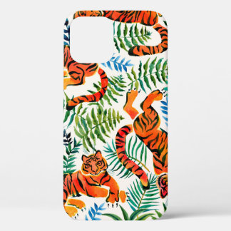 Nahtloses Muster mit lackierten Aquarellttigern Case-Mate iPhone Hülle