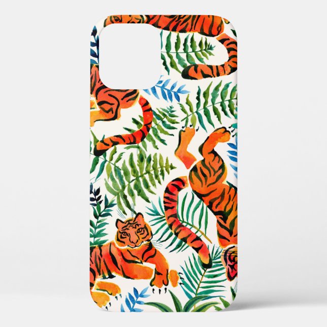 Nahtloses Muster mit lackierten Aquarellttigern Case-Mate iPhone Hülle (Rückseite)