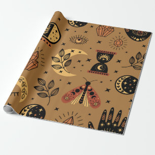 Nahtloses Muster mit magischen Elementen Geschenkpapier