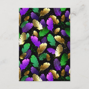 Nahtloses Muster mit Mardi Gras-Federn Begleitkarte