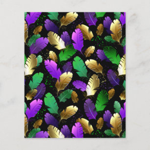 Nahtloses Muster mit Mardi Gras-Federn Flyer