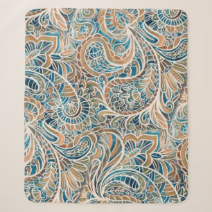 Nahtloses Muster mit mehrfarbigem Paisley-Druck. H Sherpadecke