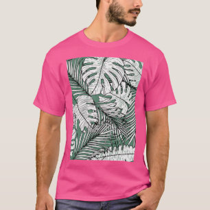 Nahtloses Muster mit Monstera-Blätter T-Shirt