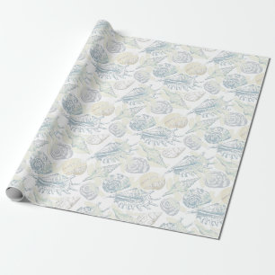 Nahtloses Muster mit Muscheln Geschenkpapier