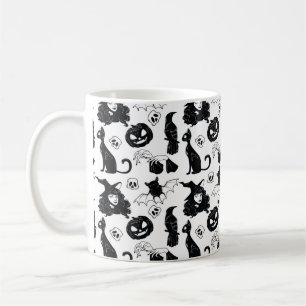 Nahtloses Muster mit niedlichem, handgezogenen EL Kaffeetasse