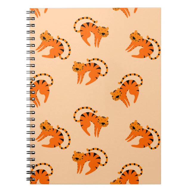 Nahtloses Muster mit niedlichen Cartoon-Tigern Notizblock (Vorderseite)