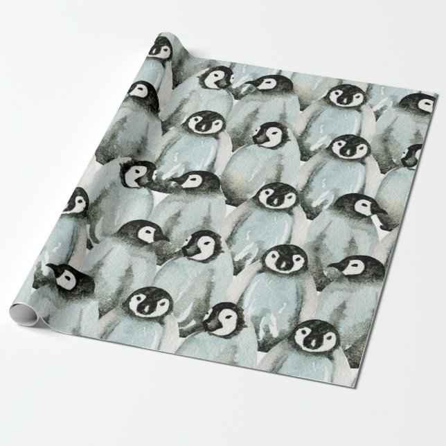 Nahtloses Muster mit niedlichen Pinguinen Geschenkpapier (Ungerollt)