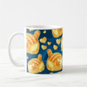 Nahtloses Muster mit niedlichen polygonalen Cartoo Kaffeetasse