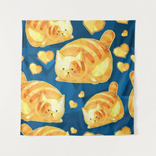 Nahtloses Muster mit niedlichen polygonalen Cartoo Wandteppich