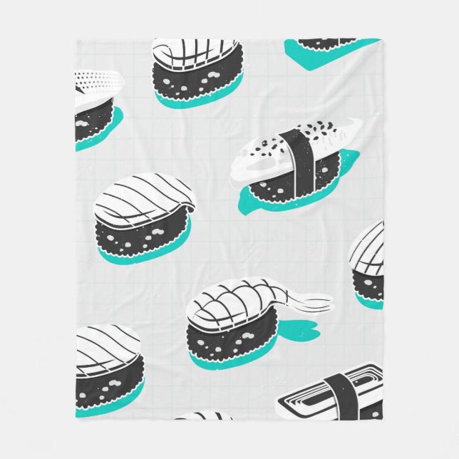 Nahtloses Muster mit Nigiri-Sushi Fleecedecke (Vorderseite)