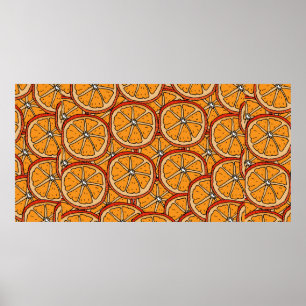 Nahtloses Muster mit Orange. Endlose Textur Poster