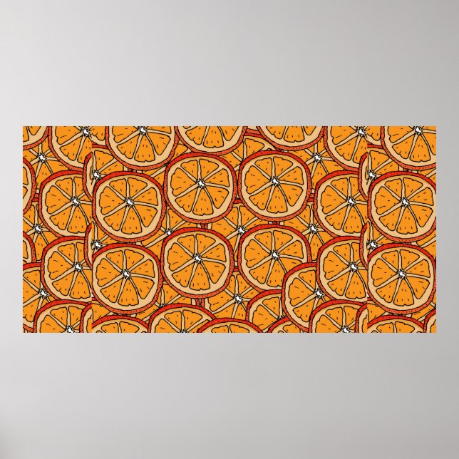Nahtloses Muster mit Orange. Endlose Textur Poster (Vorne)