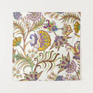 Nahtloses Muster mit Paisley und Blütenpaisley Wandteppich