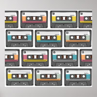 Nahtloses Muster mit Retro-Kassetten in Dood