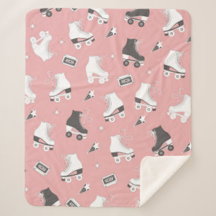 Nahtloses Muster mit Rollen-Skaten und Kassetten t Sherpadecke