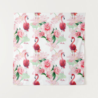 Nahtloses Muster mit rosa Flamingo Wandteppich