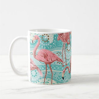 Nahtloses Muster mit rosa Flamingos Kaffeetasse