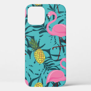 Nahtloses Muster mit rosa Flamingos und grünem Pin Case-Mate iPhone Hülle