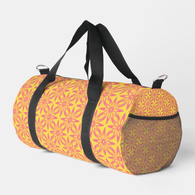 Nahtloses Muster mit rosa gelben Blumen Duffle Bag (Rechte Ecke)
