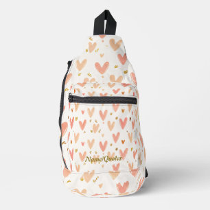 Nahtloses Muster mit sanften rosa Herzen Crossbody Bag