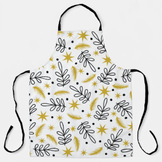 Nahtloses Muster mit Schneeflocken und Tannenzweig Schürze