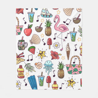 Nahtloses Muster mit Sommerelementen. Darstellung Fleecedecke