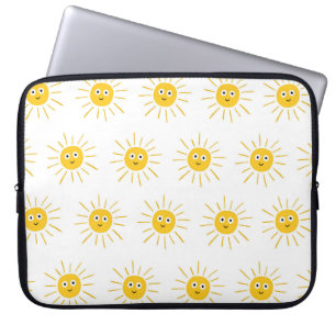 Nahtloses Muster mit Sonne. , Vintage Keuchhusten Laptopschutzhülle