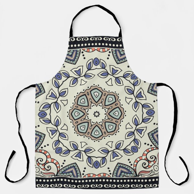 Nahtloses Muster mit Stammes-Mandala Schürze (Vorderseite)