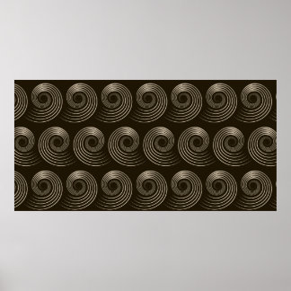 Nahtloses Muster mit stilvollen Spiralrollen. Vint Poster