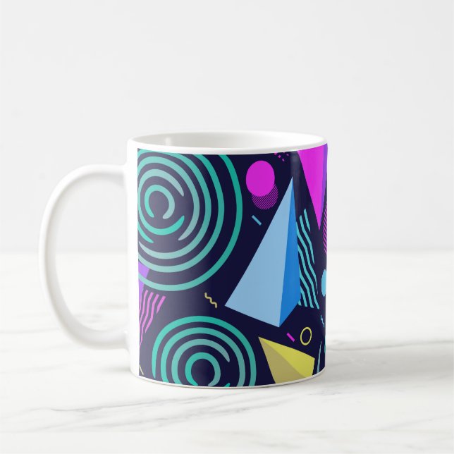 Nahtloses Muster mit verschiedenen Arten geometris Kaffeetasse (Links)