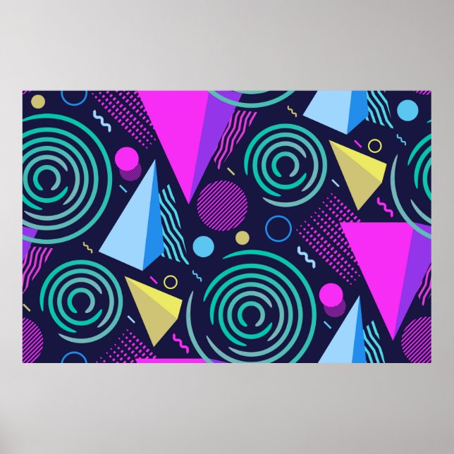 Nahtloses Muster mit verschiedenen Arten geometris Poster (Vorne)
