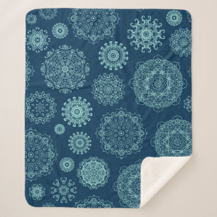 Nahtloses Muster mit verschneiten Schneeflocken,Ar Sherpadecke