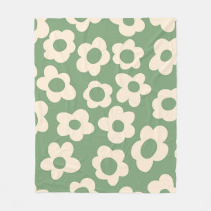 Nahtloses Muster mit vintage groovigen Blumen Fleecedecke