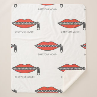 Nahtloses Muster mit weiblichem Mund mit Reißversc Sherpadecke