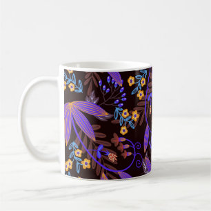 Nahtloses Muster mit winzigen, lebhaften Blume. Vi Kaffeetasse