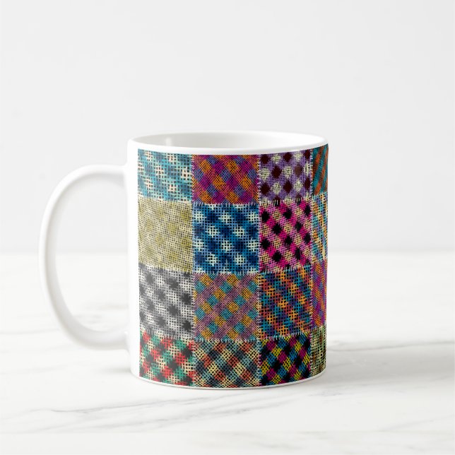 Nahtloses Muster. Nachahmung eines Patchwork-Muste Kaffeetasse (Links)