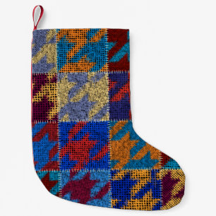 Nahtloses Muster. Nachahmung eines Patchwork-Muste Kleiner Weihnachtsstrumpf