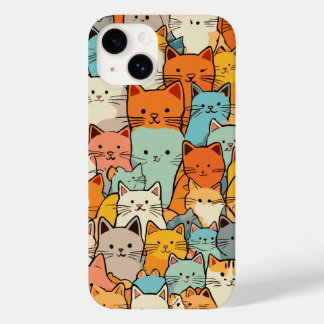 Nahtloses Muster Niedlich Kawaii Cats Case-Mate iP iPhone 14 Hülle