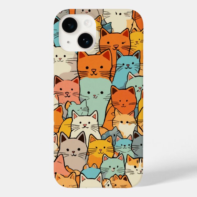 Nahtloses Muster Niedlich Kawaii Cats Case-Mate iP iPhone Hülle (Rückseite)