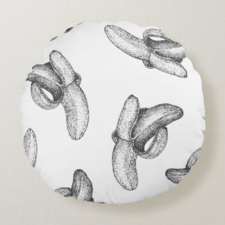 Nahtloses Muster oder Hintergrund mit Banane. Rundes Kissen